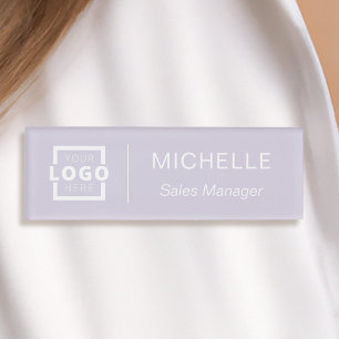 Custom Logo Lavender Business Employee Staff Name Tag