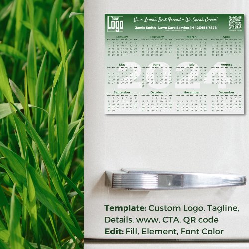 Custom Logo Lawn Care Service 2024 Calendar Magnet