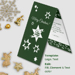 Custom Logo Lawn Service Christmas Stars Card<br><div class="desc">Keep in touch with your customers during the holiday season with our custom logo lawn service Christmas stars card. This promotional marketing collateral is perfect for improving your customer relationships. The dark green and white color scheme provides a festive touch, and you can customize the text and round logo to...</div>