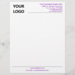 Custom Logo Letterhead with Your Colors and Font<br><div class="desc">Custom Colors and Font - Your Simple Personalized Business Letterhead with Logo - Add Your Logo - Image or QR code / Business Name - Company / Address - Contact Information / more - Resize and move or remove and add elements / image with Customization tool. Choose / add your...</div>