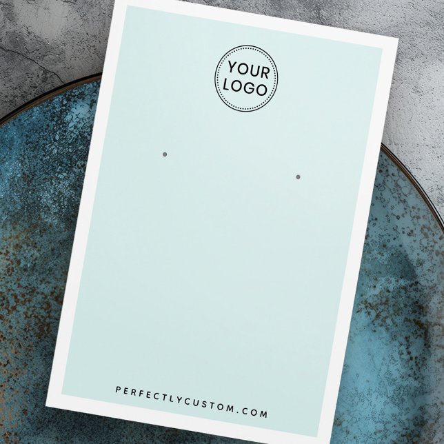Custom logo light aqua blue earring display card (Custom logo light aqua blue earring display card)