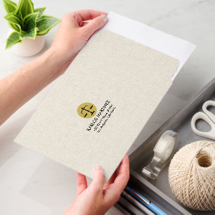Custom Logo Light Beige Linen Black Typography Envelope Mailers