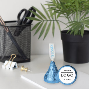 Custom Logo Light Blue Business Promo Hershey®'s Kisses®