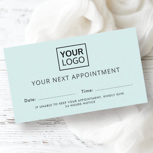 Custom logo light blue modern appointment cards (Custom logo light blue modern appointment cards)