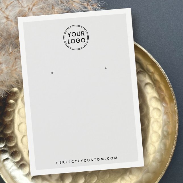 Custom logo light gray earring display card (Creator Uploaded)