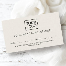 Custom logo light tan modern appointment cards