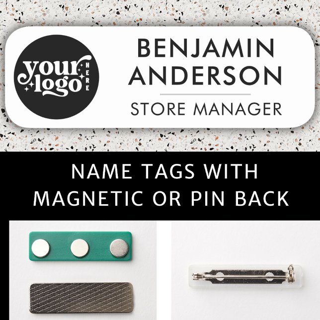 Custom Engraved Name Tag Custom Employee Name Tag - Badge Smooth Silver ...