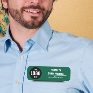 Custom Logo Magnetic Name Tag - Faux Gold Design