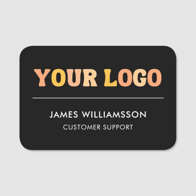 Custom Logo Magnetic Or Pin Back Employee Name Tag (Front)
