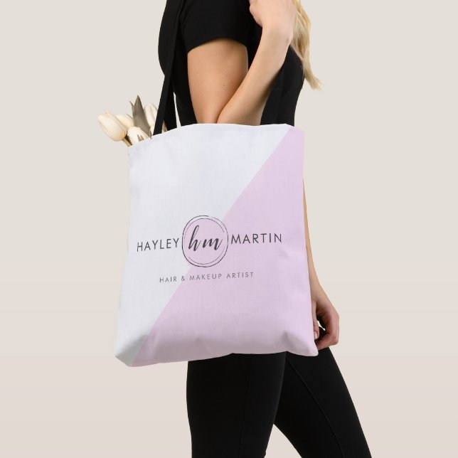 Custom Logo Makeup Artist Beauty Salon Business Tote Bag (Close Up)