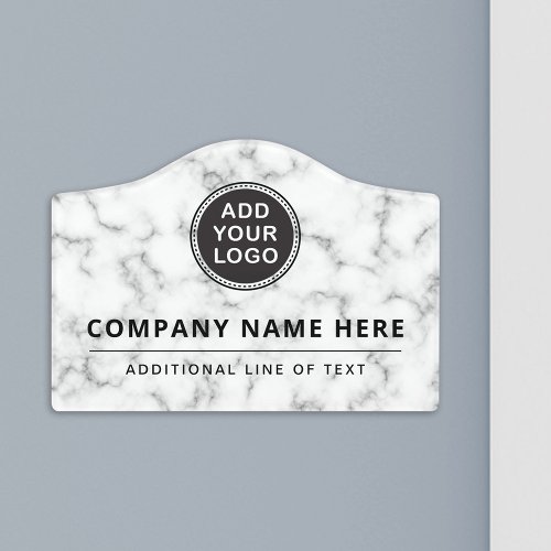Custom logo marble look business door sign