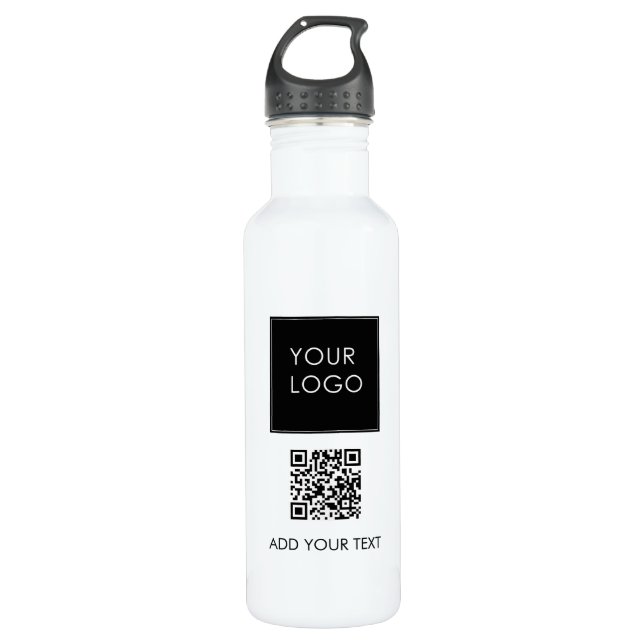 Custom Logo Marketing Business Company QR Code Stainless Steel Water Bottle (Front)