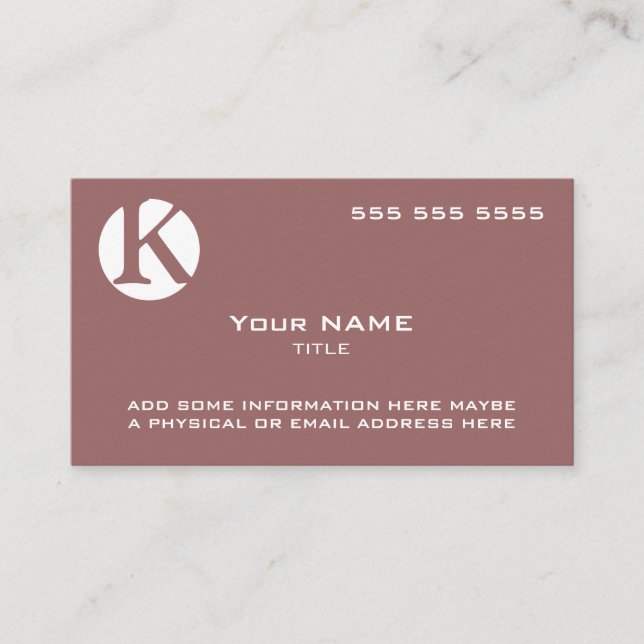 Custom Logo Mauve Business Card (Front)