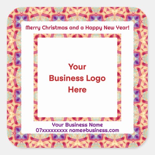 Custom Logo Merry Christmas Business Marketing Square Sticker