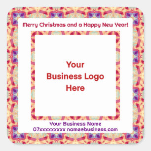 Custom Logo Merry Christmas Business Marketing Square Sticker
