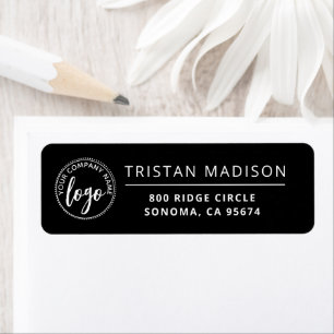 Custom Logo Minimalist Black Return Address Labels