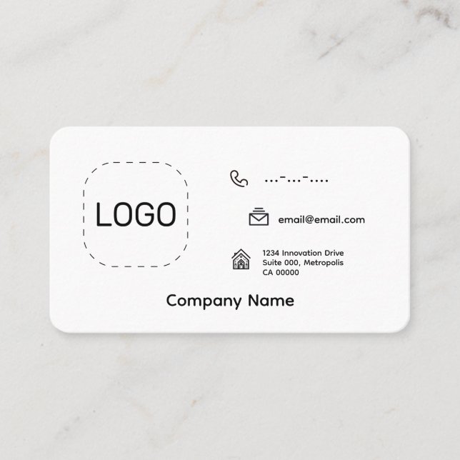 Custom Logo Minimalist Business Card (Front)