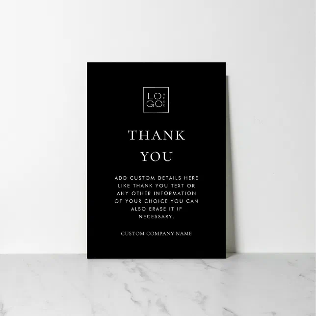 Custom Logo Minimalist Business Company Editable Thank You Card | Zazzle