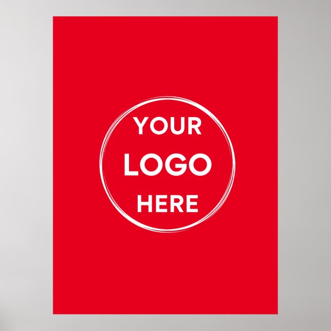 Custom Logo Minimalist Business Company Red Poster (Front)