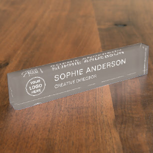 Custom Logo Minimalist Business Corporate Desk Name Plate