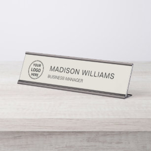 Custom Logo Minimalist Business Corporate Desk Name Plate