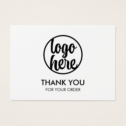 Custom Logo Minimalist Business Thank You Card