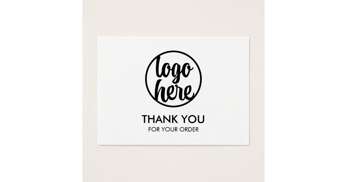 Custom Logo Minimalist Business Thank You Card | Zazzle