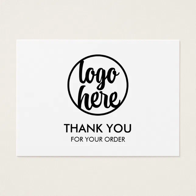 Custom Logo Minimalist Business Thank You Card | Zazzle