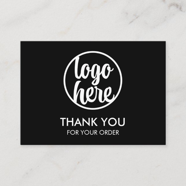 Custom Logo Minimalist Business Thank You Card (Front)