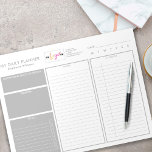 Custom Logo Minimalist Grey Undated Daily Planner Notepad at Zazzle