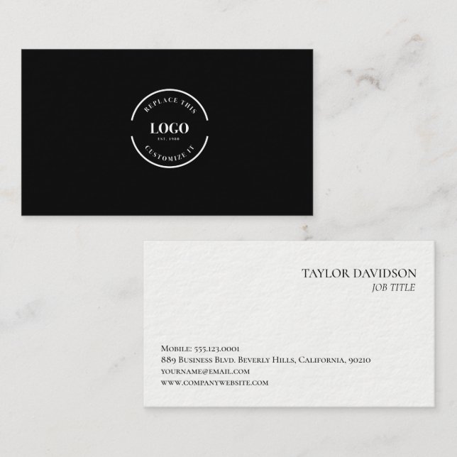 Custom Logo Minimalist Modern Professional Brandin Business Card (Front/Back)