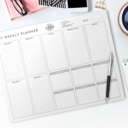 Custom Logo Minimalist Simple Undated Week Planner Notepad