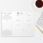 Custom Logo Minimalist Simple Undated Week Planner Notepad at Zazzle