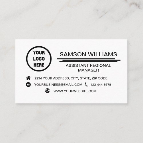 Custom Logo Minimalist Social Media Icons Business Business Card