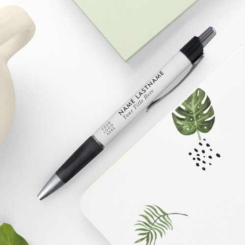 Custom Logo Minimalist White Black Simple Business Pen