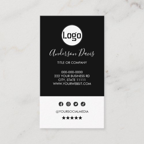 Custom logo minimalist white vertical business car business card