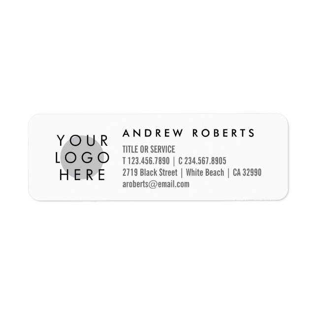 Custom Logo Minimalistic Business Info Labels (Front)