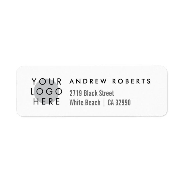 Custom Logo Minimalistic Return Address Labels (Front)
