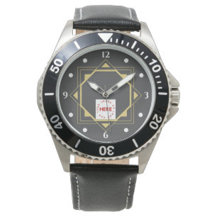 Custom Logo Modern Art Deco Corporate Watch