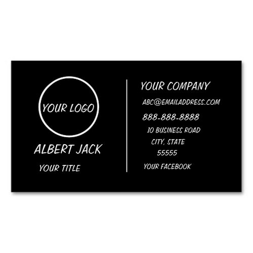 Custom Logo Modern Black Or Any Color Professional Business Card Magnet