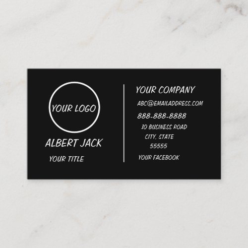 Custom Logo Modern Black Or Any Color Professional Loyalty Card