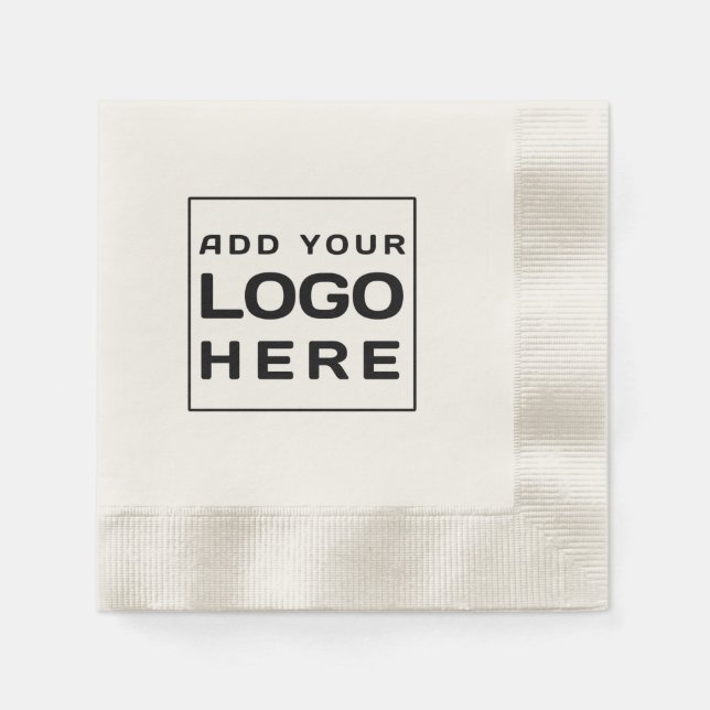 Custom Logo Modern Business Brand Employees Paper Napkins (Front)