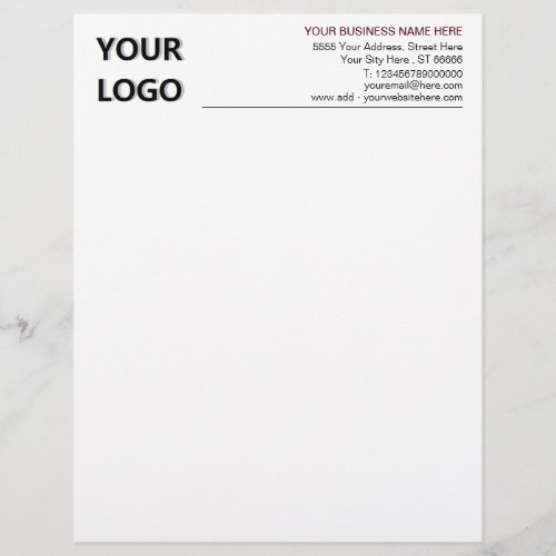 Custom Logo Modern Business Name Office Letterhead