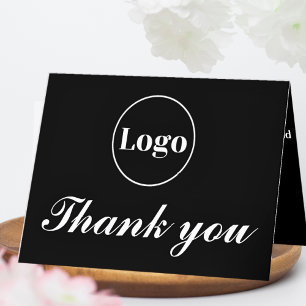 Custom Logo Modern Company Business Branded  Letterpress Thank You Card