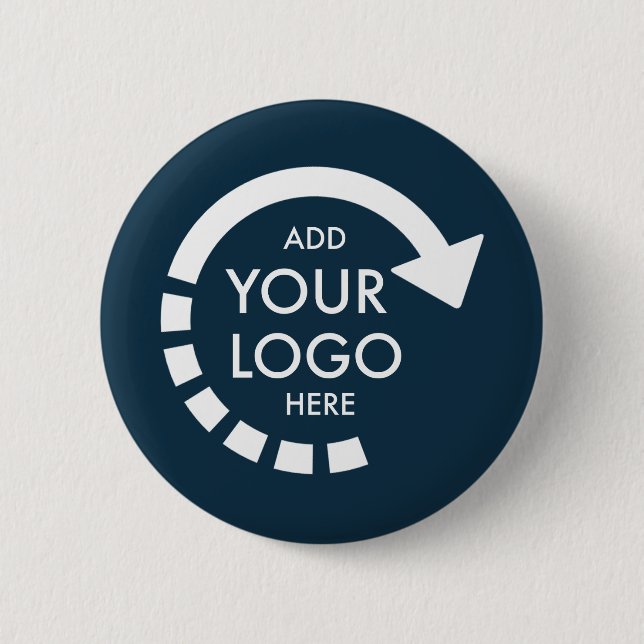 Custom Logo Modern Corporate Business | Navy Blue Button (Front)