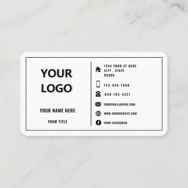 Custom Logo Modern Design Promotional Personalized Business Card (Front)
