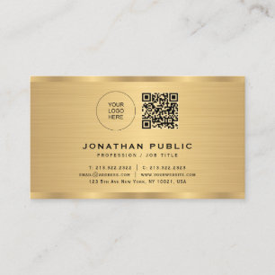 Custom Logo Modern Elegant Faux Gold Metallic Look Business Card