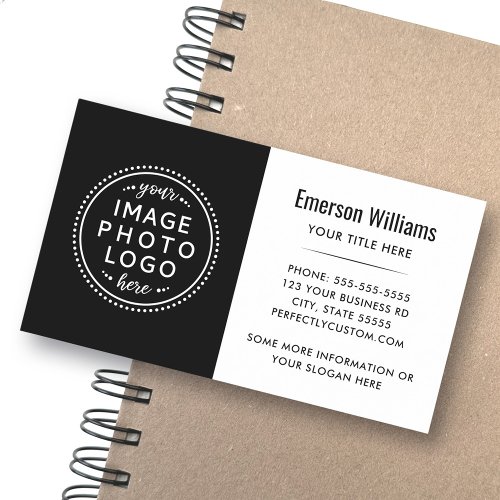 Custom logo modern minimal black and white business card