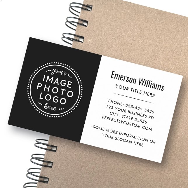 Custom logo modern minimal black and white business card (Creator Uploaded)
