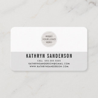 CUSTOM LOGO modern minimal plain neutral pale gray Business Card
